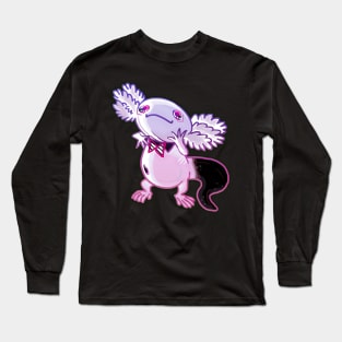 Axolotl black and white mud puppy t-shirt 2 Long Sleeve T-Shirt